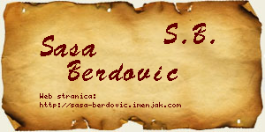 Saša Berdović vizit kartica